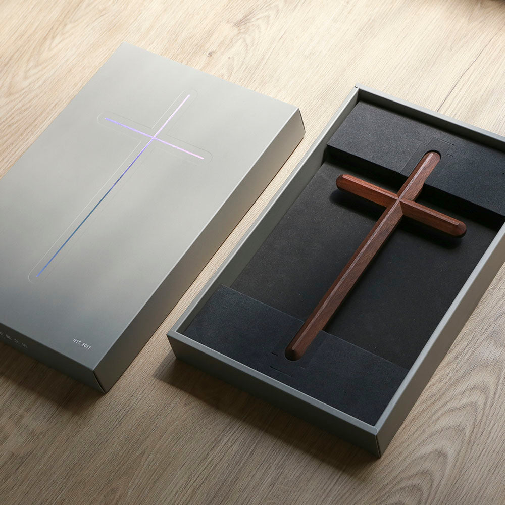 HIS 1號 經典款實木十架-胡桃木-30cm