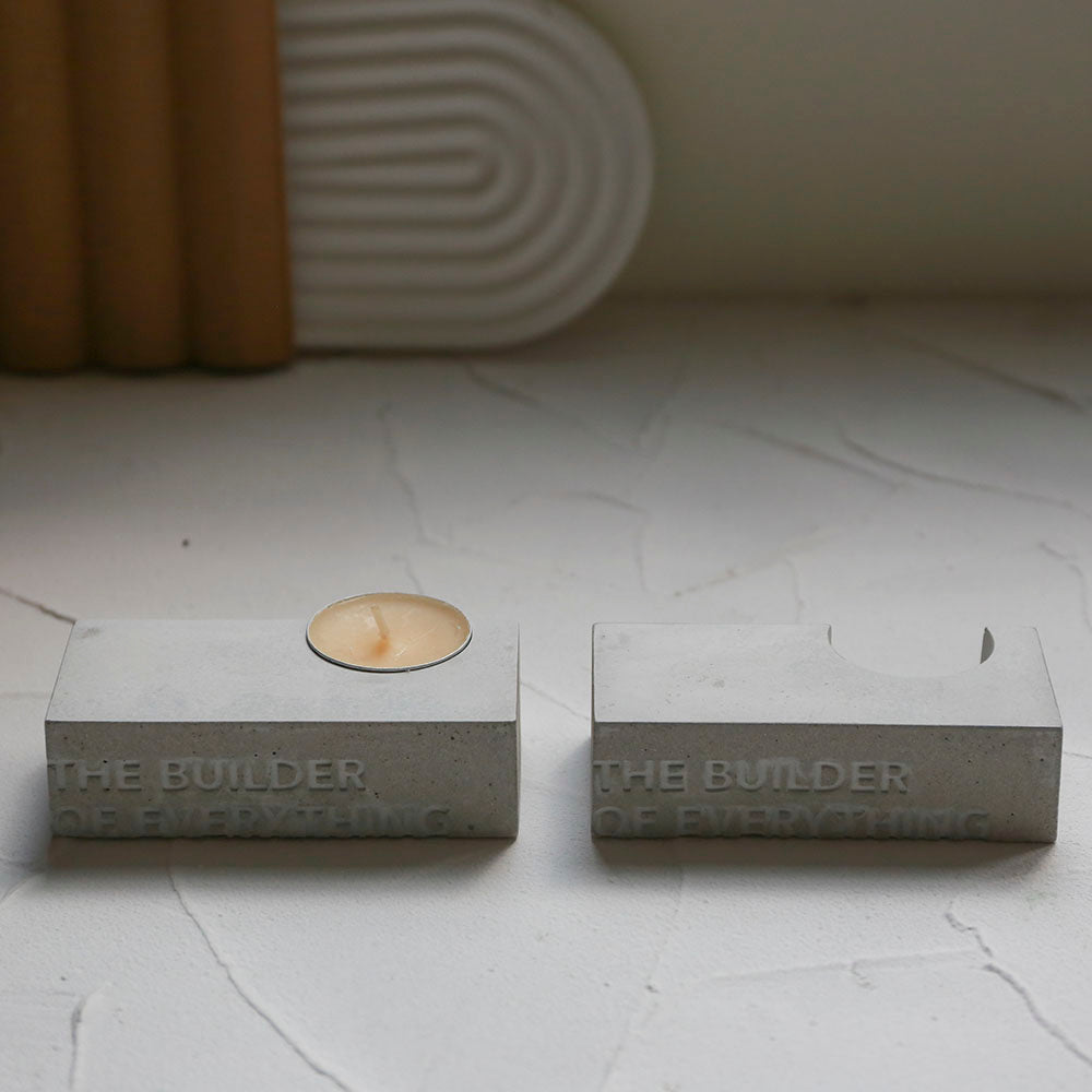 房角石水泥燭台